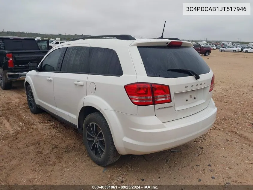 2018 Dodge Journey Se VIN: 3C4PDCAB1JT517946 Lot: 40391061