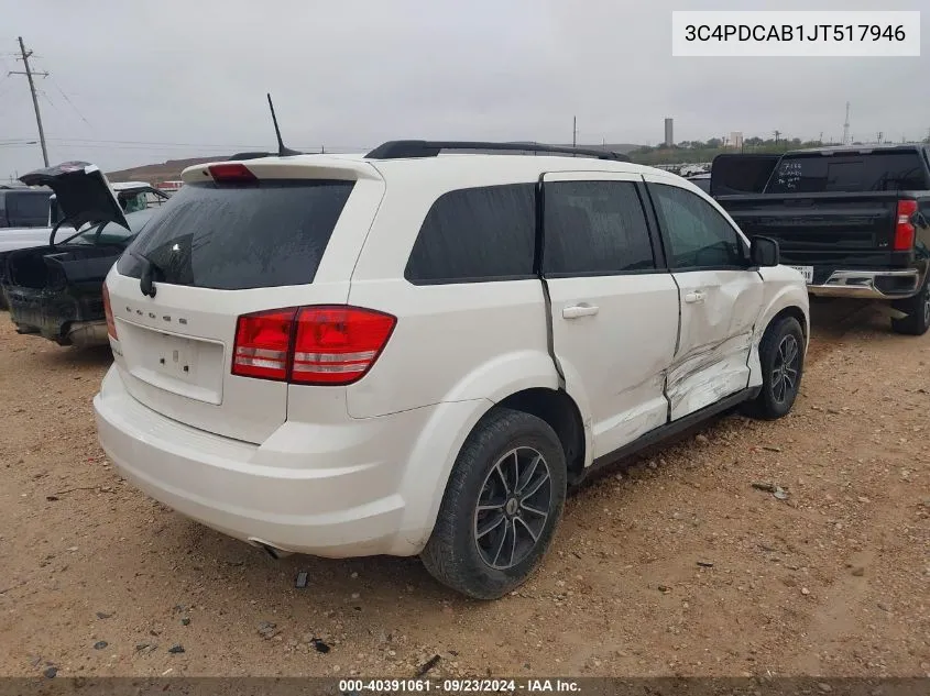 2018 Dodge Journey Se VIN: 3C4PDCAB1JT517946 Lot: 40391061