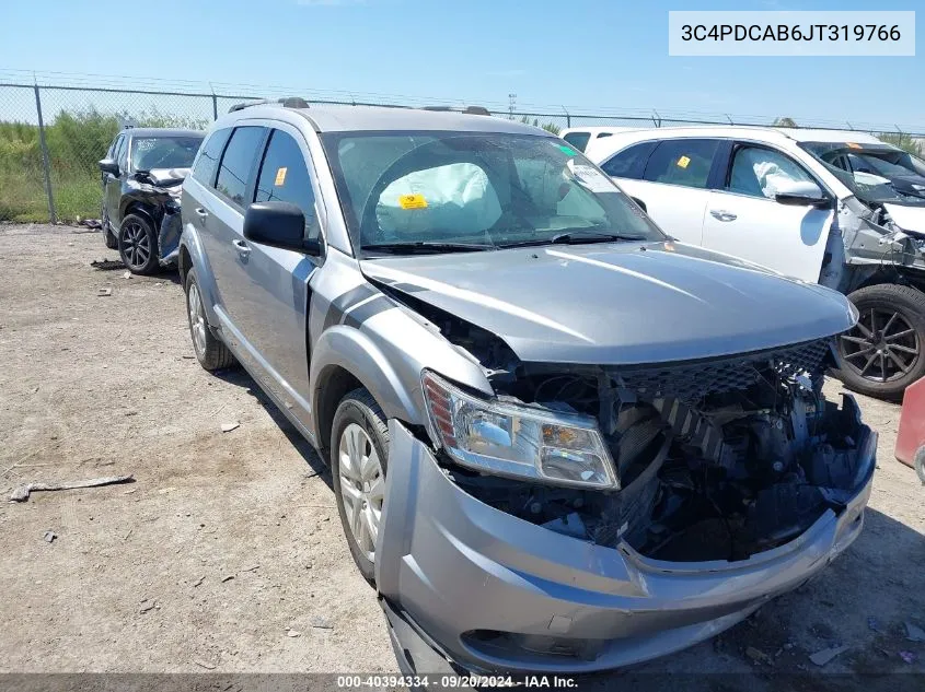 2018 Dodge Journey Se VIN: 3C4PDCAB6JT319766 Lot: 40394334