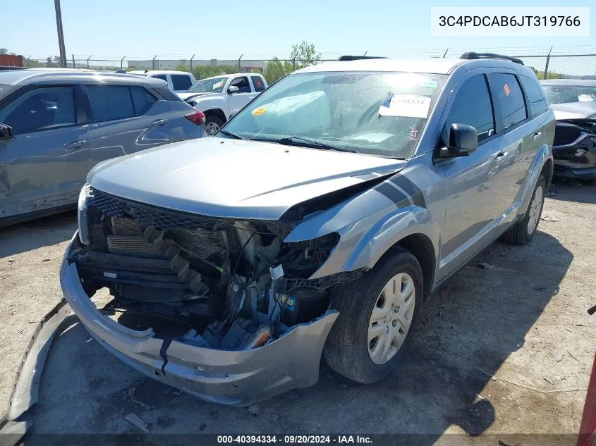 2018 Dodge Journey Se VIN: 3C4PDCAB6JT319766 Lot: 40394334