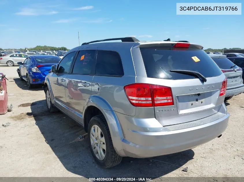 2018 Dodge Journey Se VIN: 3C4PDCAB6JT319766 Lot: 40394334