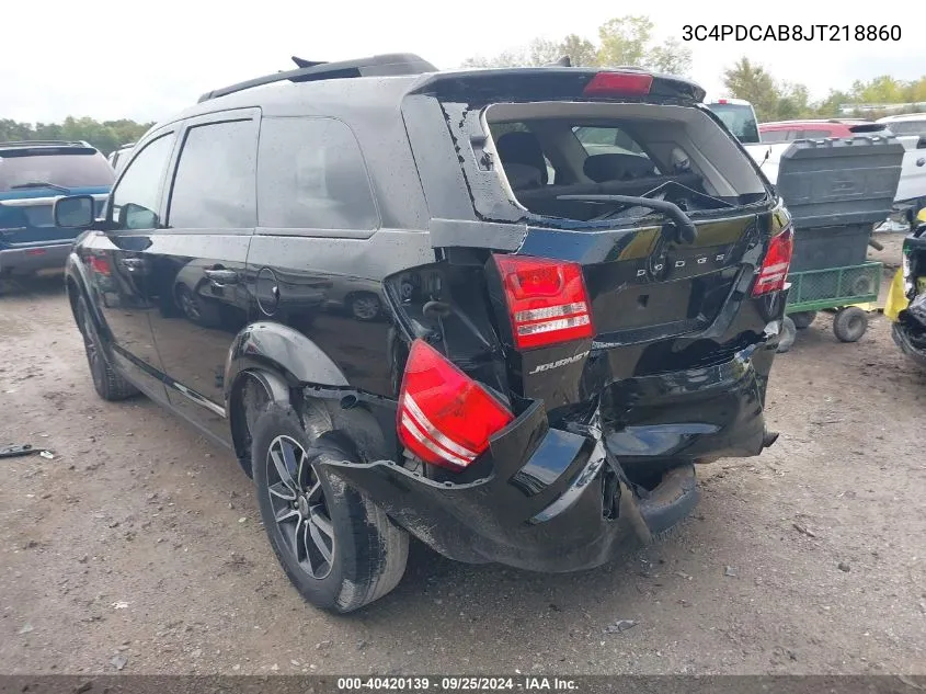 2018 Dodge Journey Se VIN: 3C4PDCAB8JT218860 Lot: 40420139