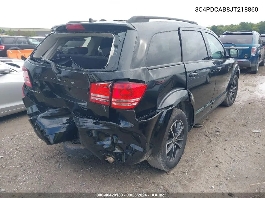 2018 Dodge Journey Se VIN: 3C4PDCAB8JT218860 Lot: 40420139