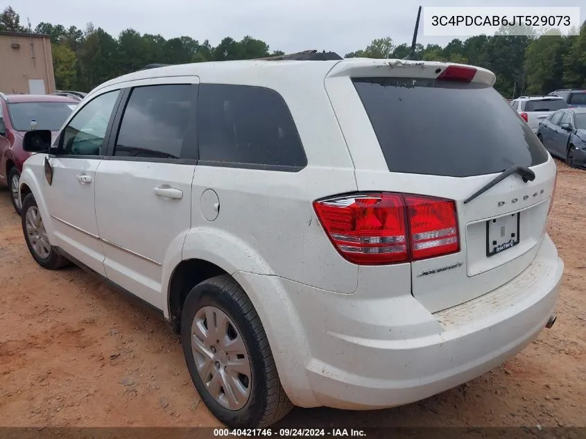 2018 Dodge Journey Se VIN: 3C4PDCAB6JT529073 Lot: 40421746