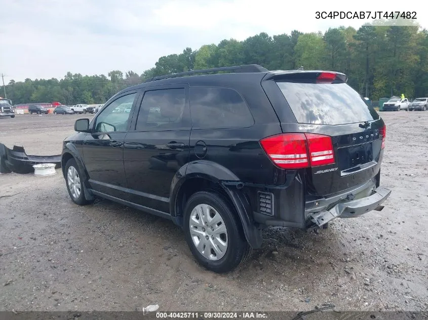 3C4PDCAB7JT447482 2018 Dodge Journey Se Fwd Se