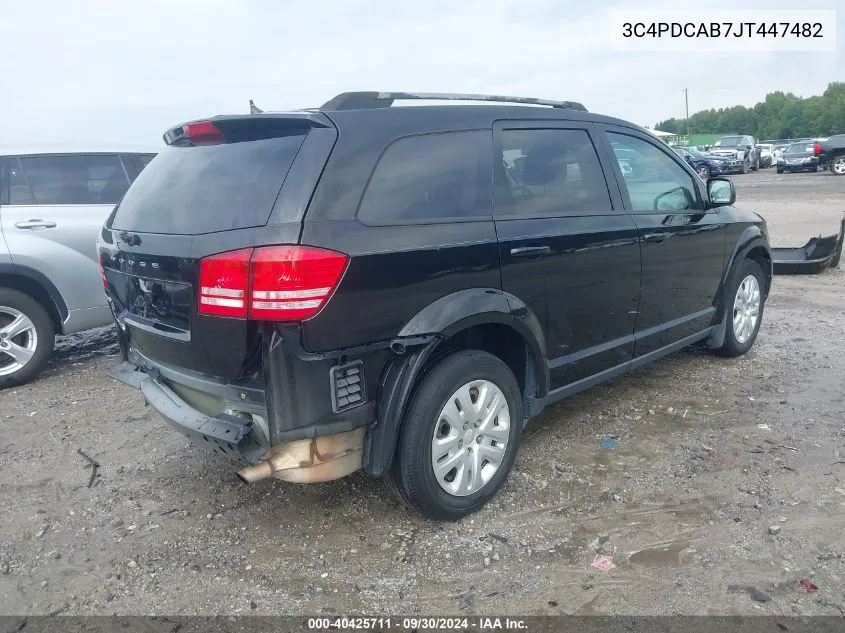 3C4PDCAB7JT447482 2018 Dodge Journey Se Fwd Se