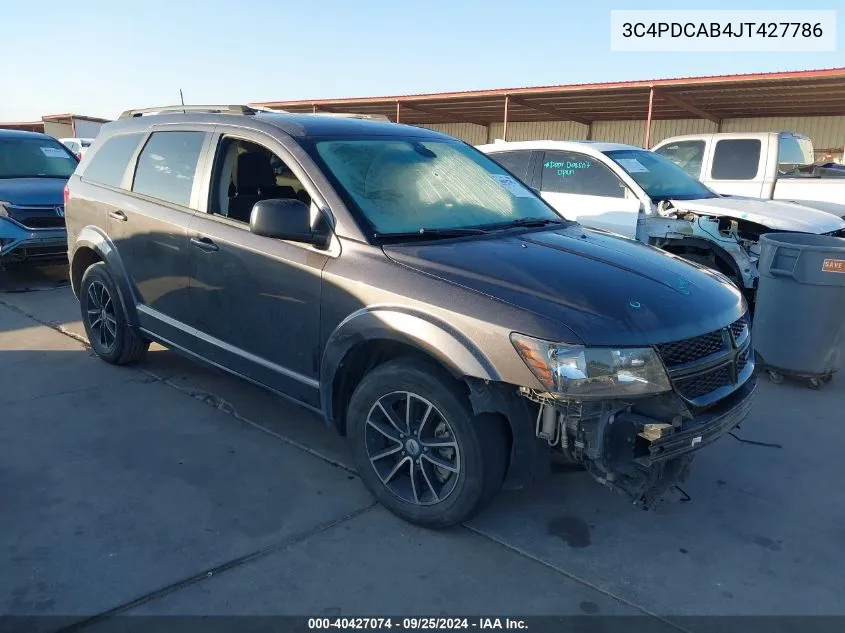 2018 Dodge Journey Se VIN: 3C4PDCAB4JT427786 Lot: 40427074