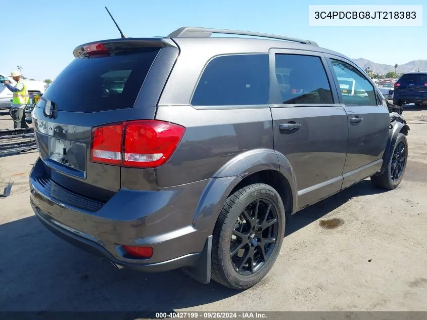 2018 Dodge Journey Sxt VIN: 3C4PDCBG8JT218383 Lot: 40427199