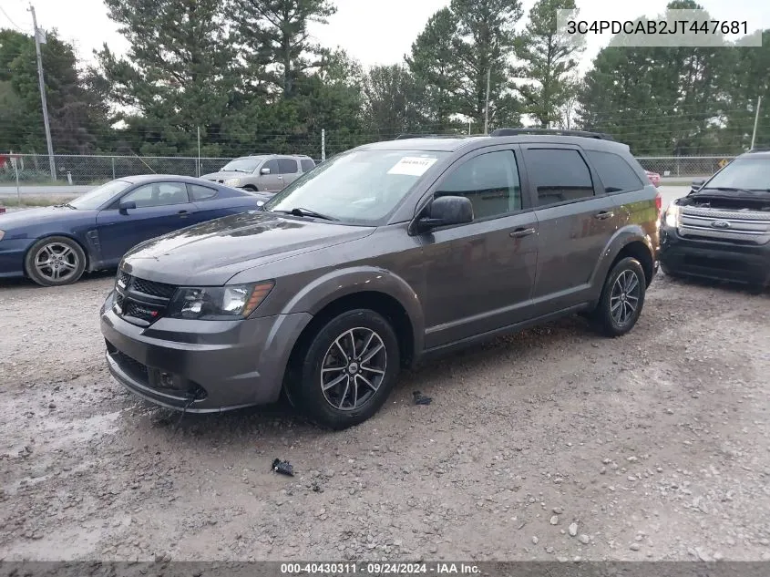 2018 Dodge Journey Se VIN: 3C4PDCAB2JT447681 Lot: 40430311