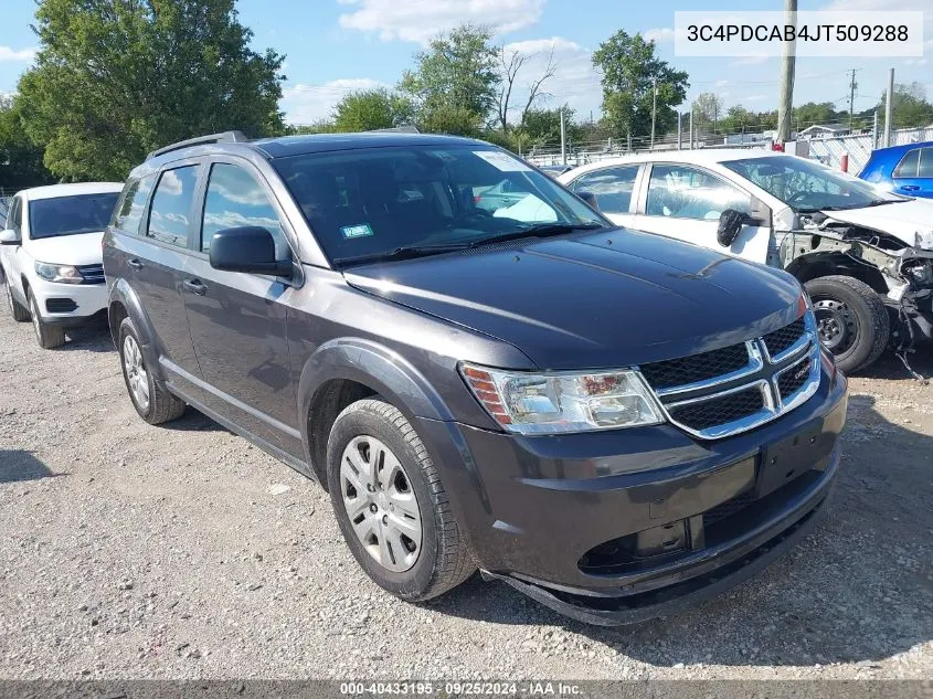 2018 Dodge Journey Se VIN: 3C4PDCAB4JT509288 Lot: 40433195