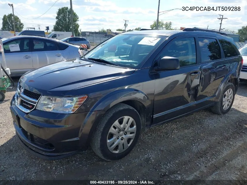 2018 Dodge Journey Se VIN: 3C4PDCAB4JT509288 Lot: 40433195