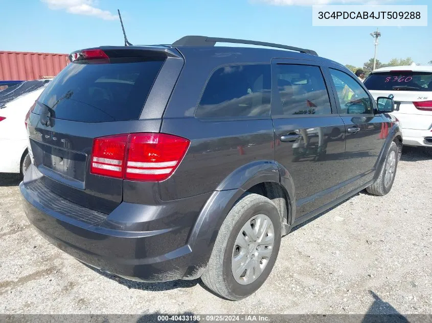 2018 Dodge Journey Se VIN: 3C4PDCAB4JT509288 Lot: 40433195