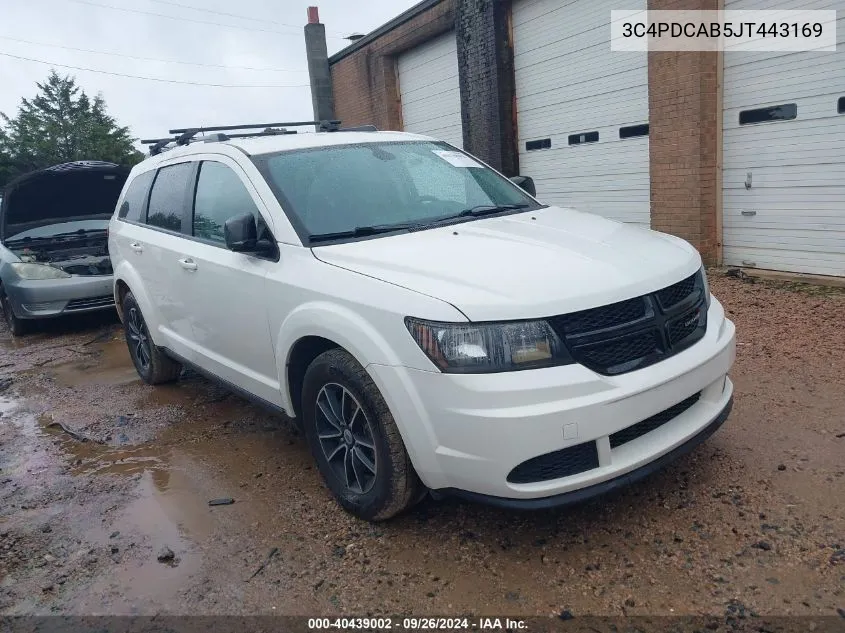 2018 Dodge Journey Se VIN: 3C4PDCAB5JT443169 Lot: 40439002