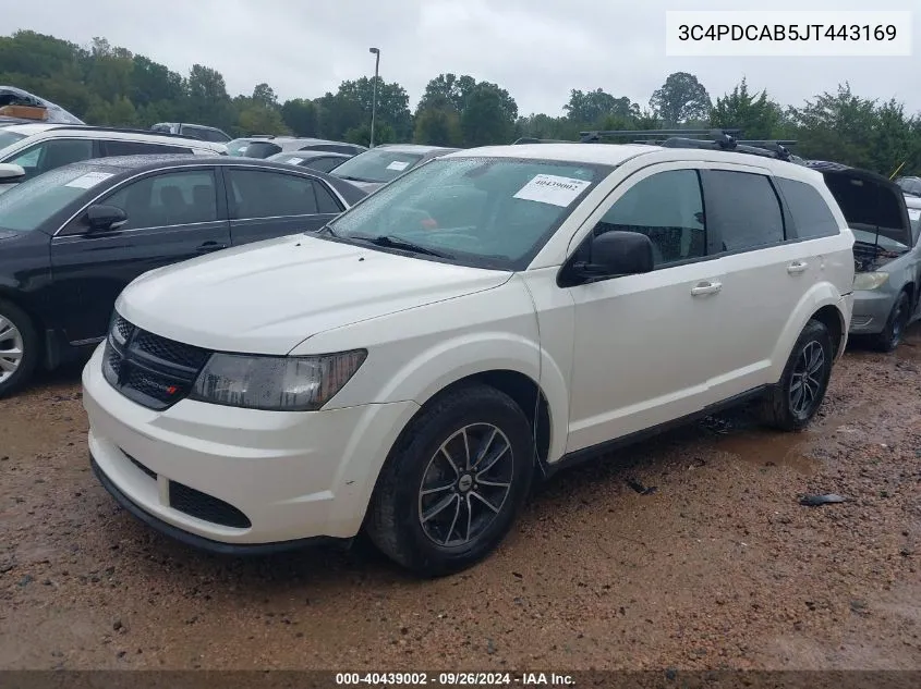 2018 Dodge Journey Se VIN: 3C4PDCAB5JT443169 Lot: 40439002