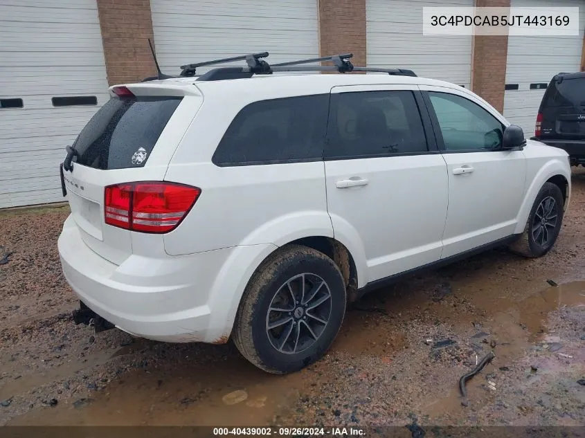 2018 Dodge Journey Se VIN: 3C4PDCAB5JT443169 Lot: 40439002