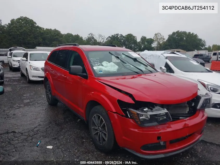 2018 Dodge Journey Se VIN: 3C4PDCAB6JT254112 Lot: 40443888