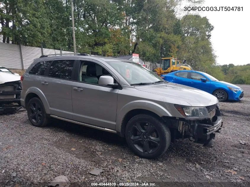 2018 Dodge Journey Crossroad VIN: 3C4PDCGG3JT504781 Lot: 40444539