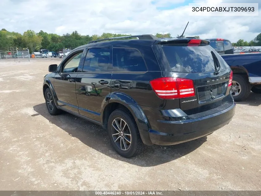 2018 Dodge Journey Se VIN: 3C4PDCABXJT309693 Lot: 40446240