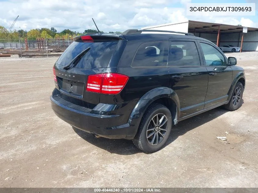 2018 Dodge Journey Se VIN: 3C4PDCABXJT309693 Lot: 40446240