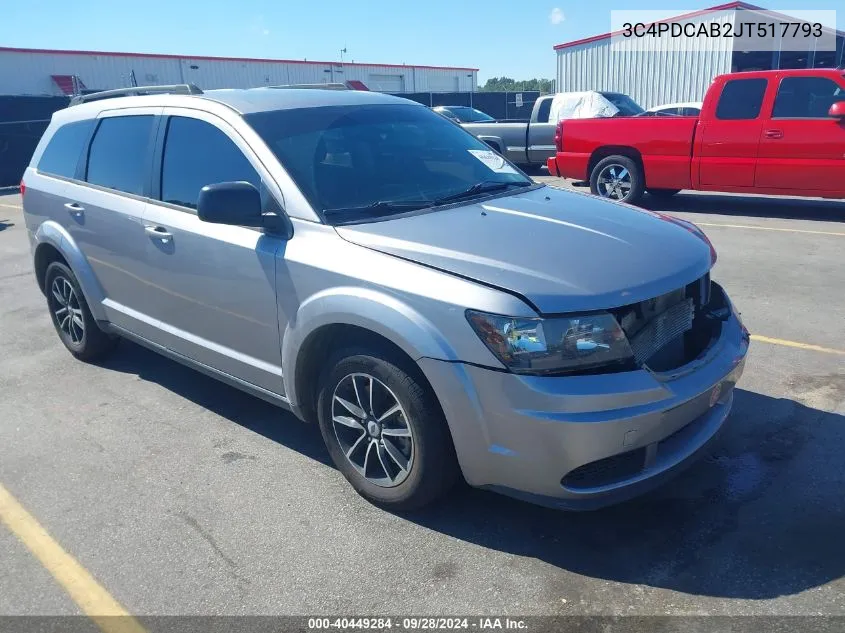 2018 Dodge Journey Se VIN: 3C4PDCAB2JT517793 Lot: 40449284