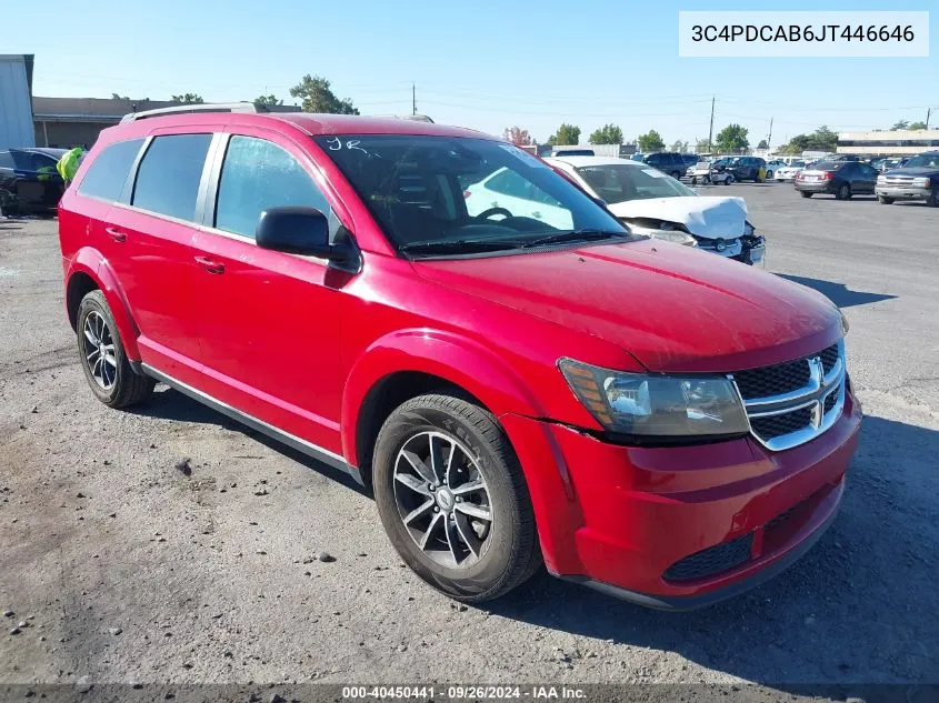 2018 Dodge Journey Se VIN: 3C4PDCAB6JT446646 Lot: 40450441