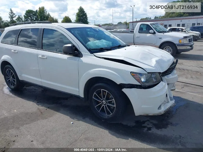 3C4PDCAB1JT216934 2018 Dodge Journey Se