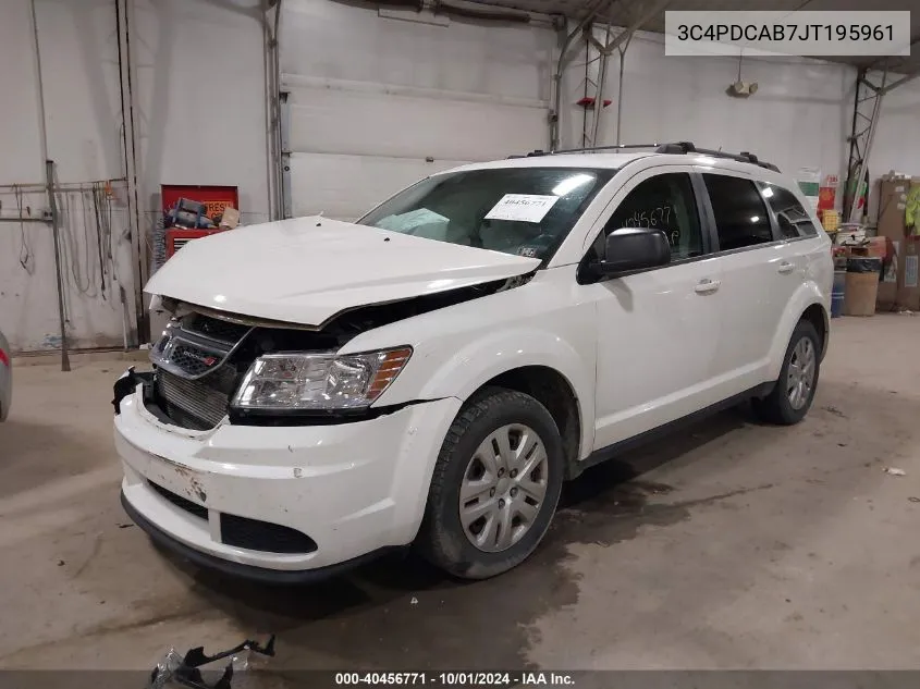 2018 Dodge Journey Se VIN: 3C4PDCAB7JT195961 Lot: 40456771