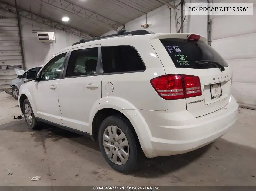 3C4PDCAB7JT195961 2018 Dodge Journey Se