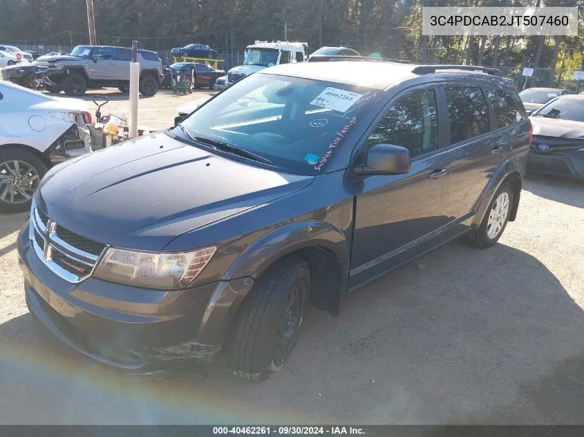 2018 Dodge Journey Se VIN: 3C4PDCAB2JT507460 Lot: 40462261