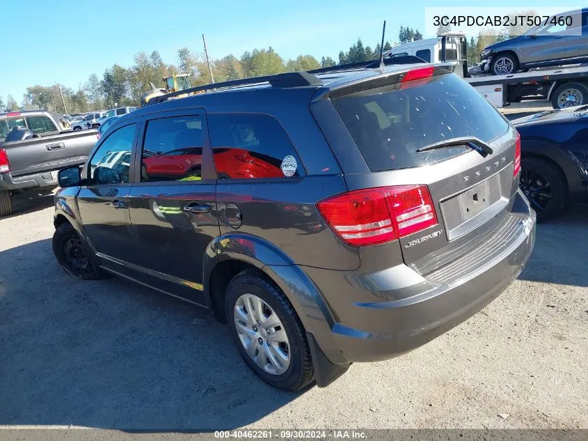 2018 Dodge Journey Se VIN: 3C4PDCAB2JT507460 Lot: 40462261