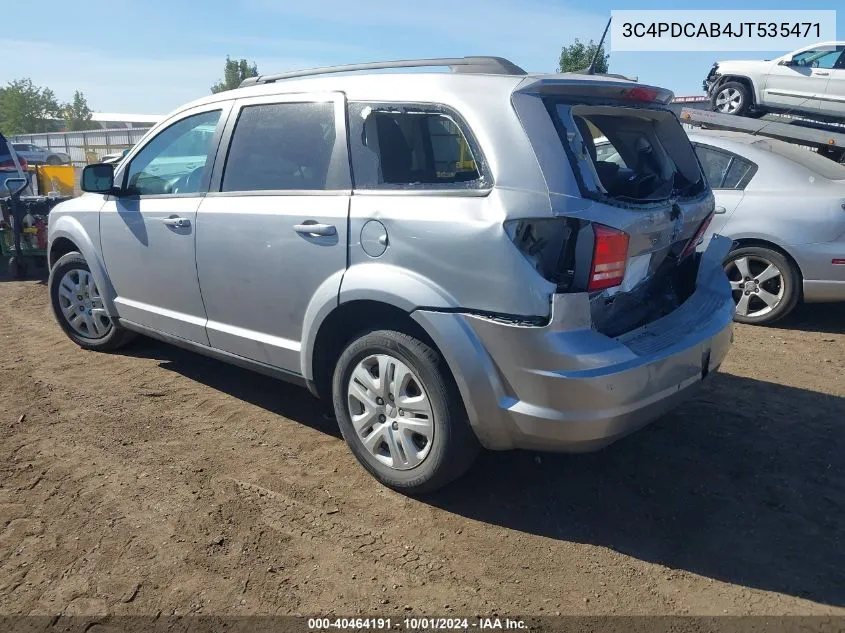 2018 Dodge Journey Se VIN: 3C4PDCAB4JT535471 Lot: 40464191