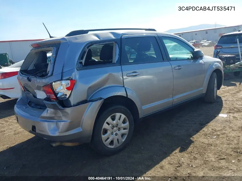 2018 Dodge Journey Se VIN: 3C4PDCAB4JT535471 Lot: 40464191