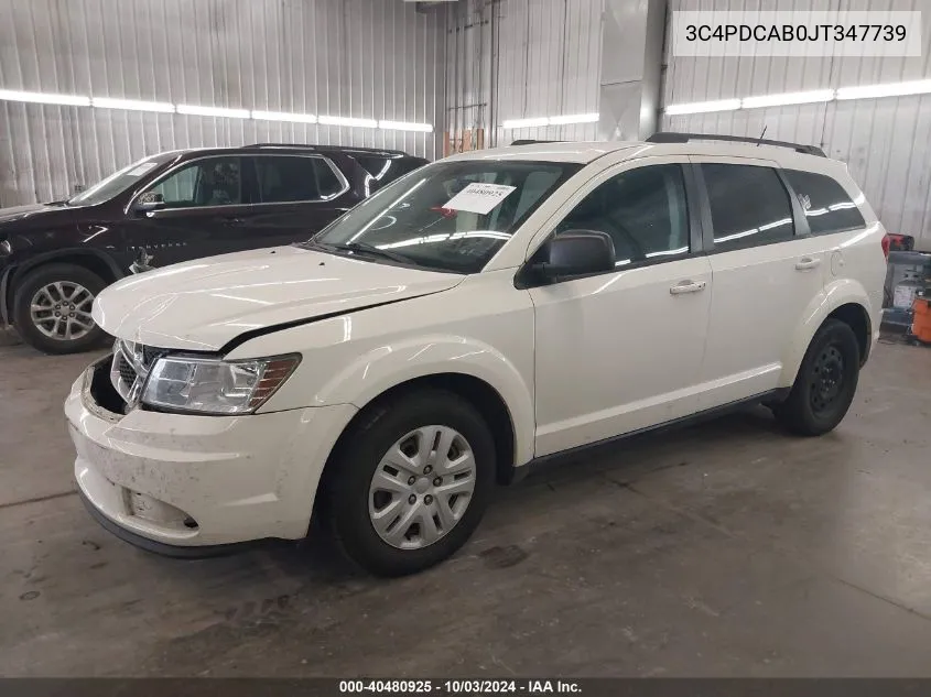 2018 Dodge Journey Se VIN: 3C4PDCAB0JT347739 Lot: 40480925