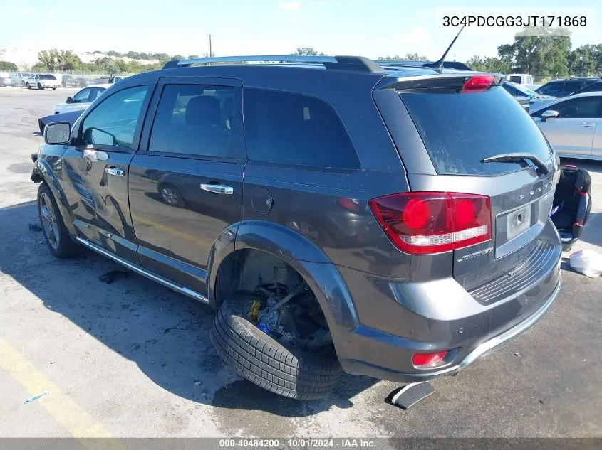 2018 Dodge Journey Crossroad VIN: 3C4PDCGG3JT171868 Lot: 40484200