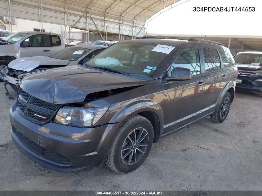 2018 Dodge Journey Se VIN: 3C4PDCAB4JT444653 Lot: 40486517