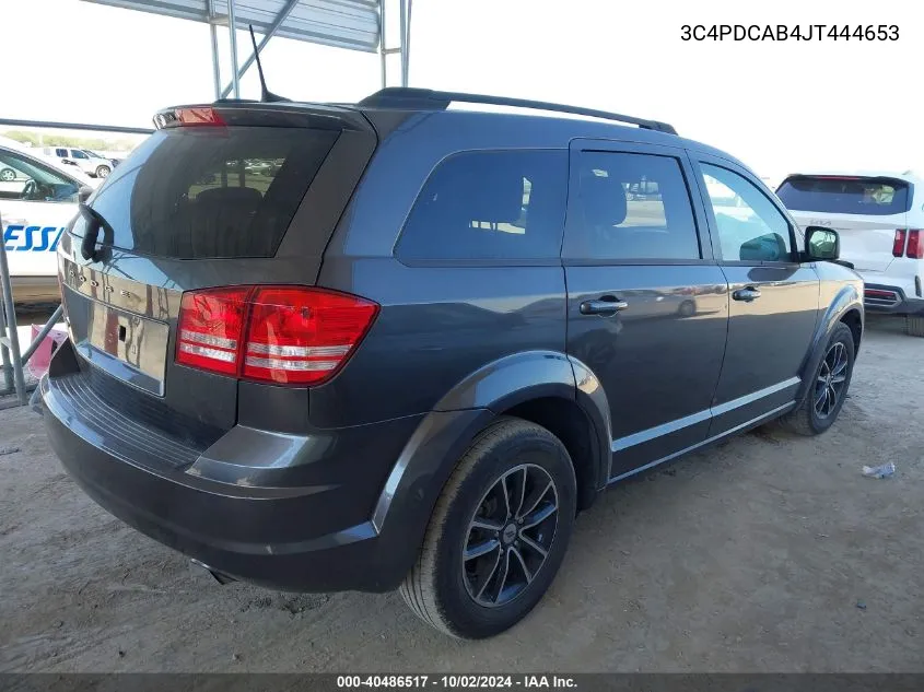 2018 Dodge Journey Se VIN: 3C4PDCAB4JT444653 Lot: 40486517