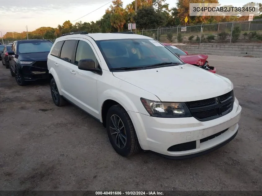 2018 Dodge Journey Se VIN: 3C4PDCAB2JT383450 Lot: 40491686