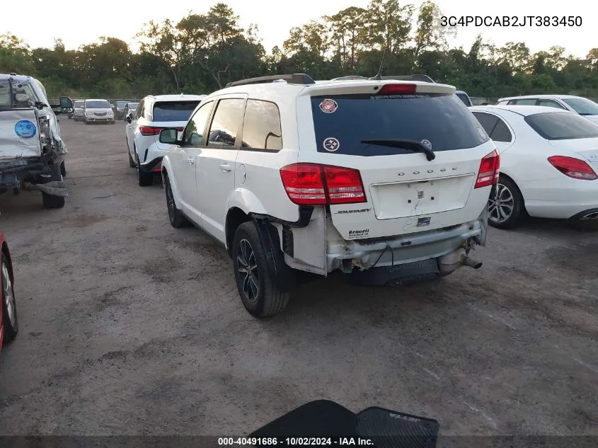 2018 Dodge Journey Se VIN: 3C4PDCAB2JT383450 Lot: 40491686