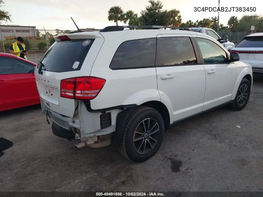 2018 Dodge Journey Se VIN: 3C4PDCAB2JT383450 Lot: 40491686