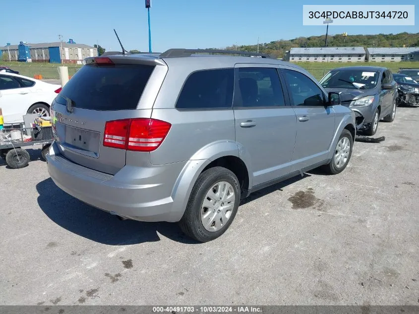 2018 Dodge Journey Se VIN: 3C4PDCAB8JT344720 Lot: 40491703