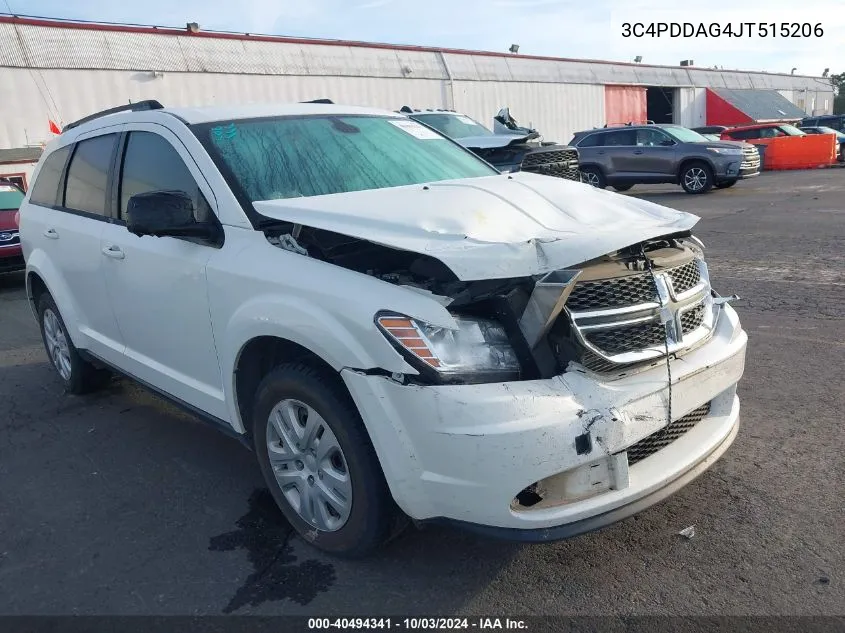 2018 Dodge Journey Se Awd VIN: 3C4PDDAG4JT515206 Lot: 40494341