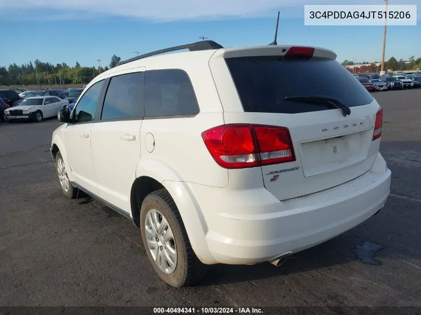 2018 Dodge Journey Se Awd VIN: 3C4PDDAG4JT515206 Lot: 40494341