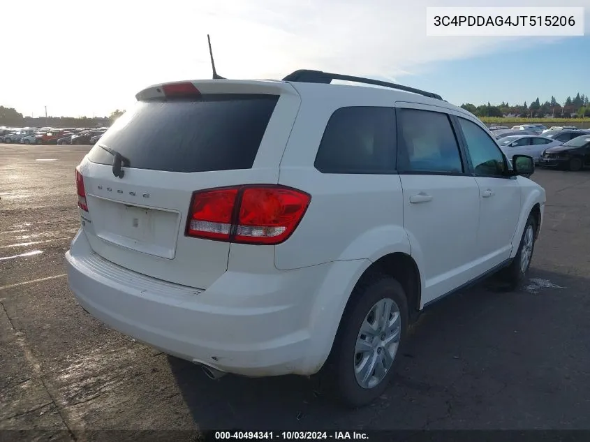 2018 Dodge Journey Se Awd VIN: 3C4PDDAG4JT515206 Lot: 40494341