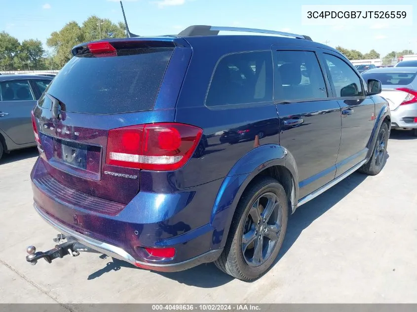 2018 Dodge Journey Crossroad VIN: 3C4PDCGB7JT526559 Lot: 40498636