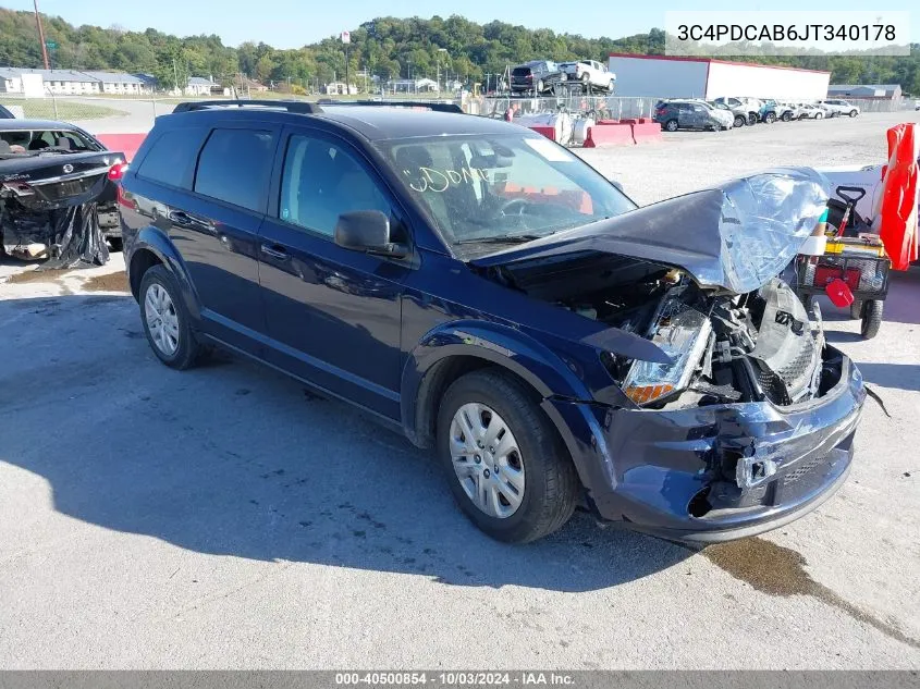 2018 Dodge Journey Se VIN: 3C4PDCAB6JT340178 Lot: 40500854