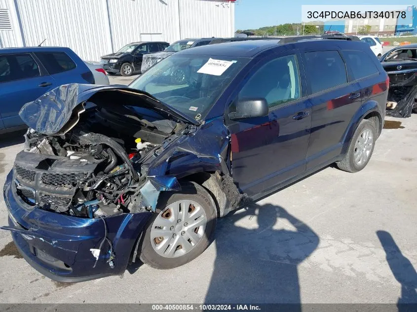 2018 Dodge Journey Se VIN: 3C4PDCAB6JT340178 Lot: 40500854