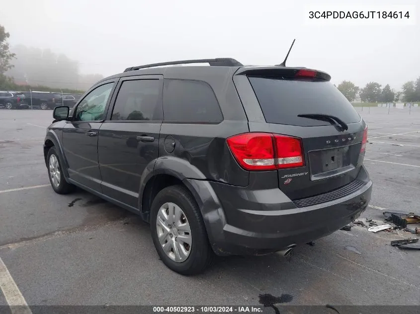 3C4PDDAG6JT184614 2018 Dodge Journey Se Awd