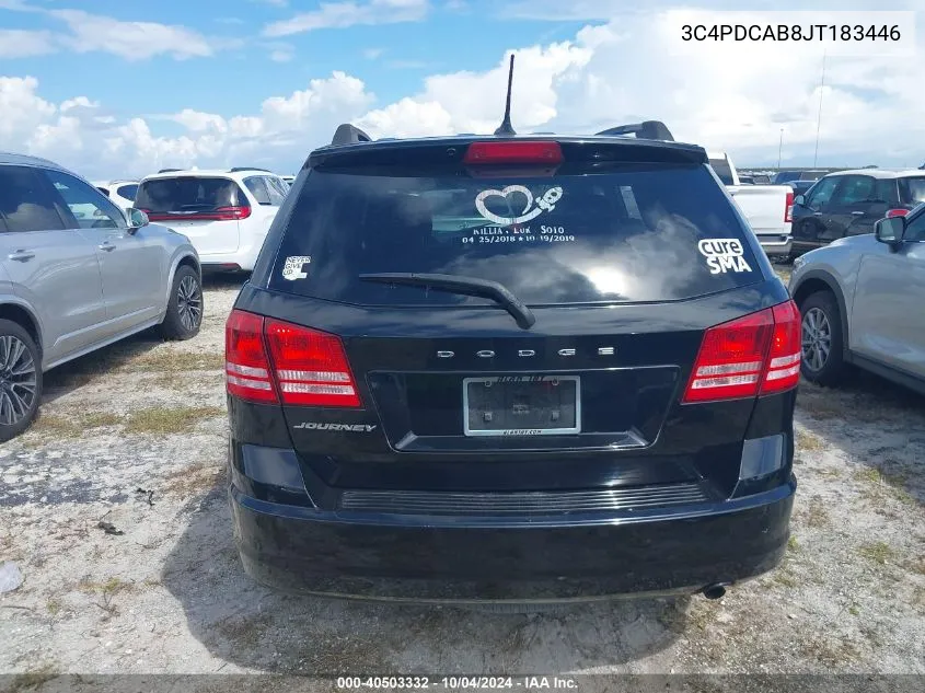 2018 Dodge Journey Se VIN: 3C4PDCAB8JT183446 Lot: 40503332