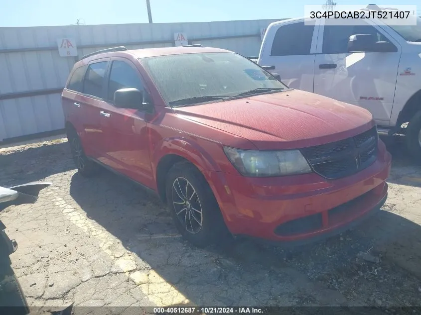 2018 Dodge Journey Se VIN: 3C4PDCAB2JT521407 Lot: 40512687