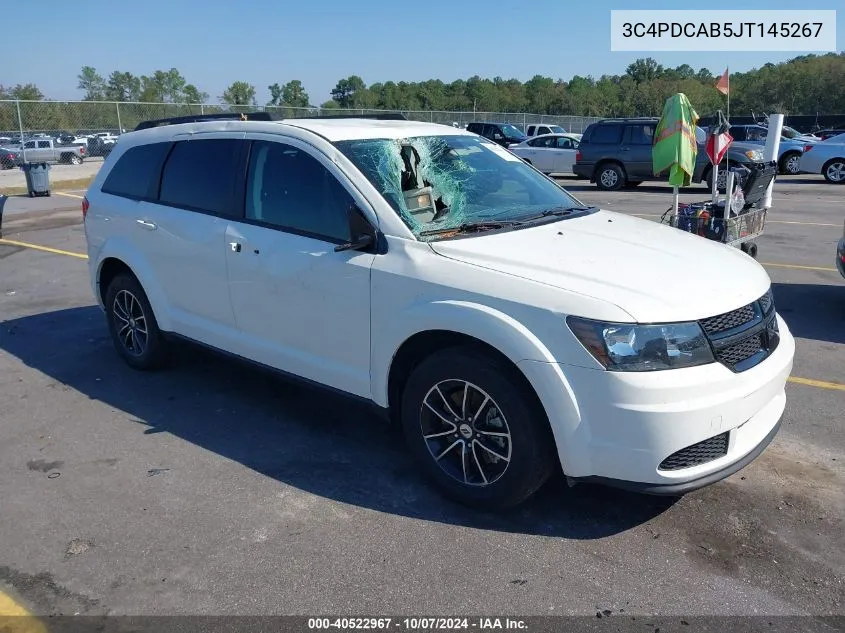 2018 Dodge Journey Se VIN: 3C4PDCAB5JT145267 Lot: 40522967